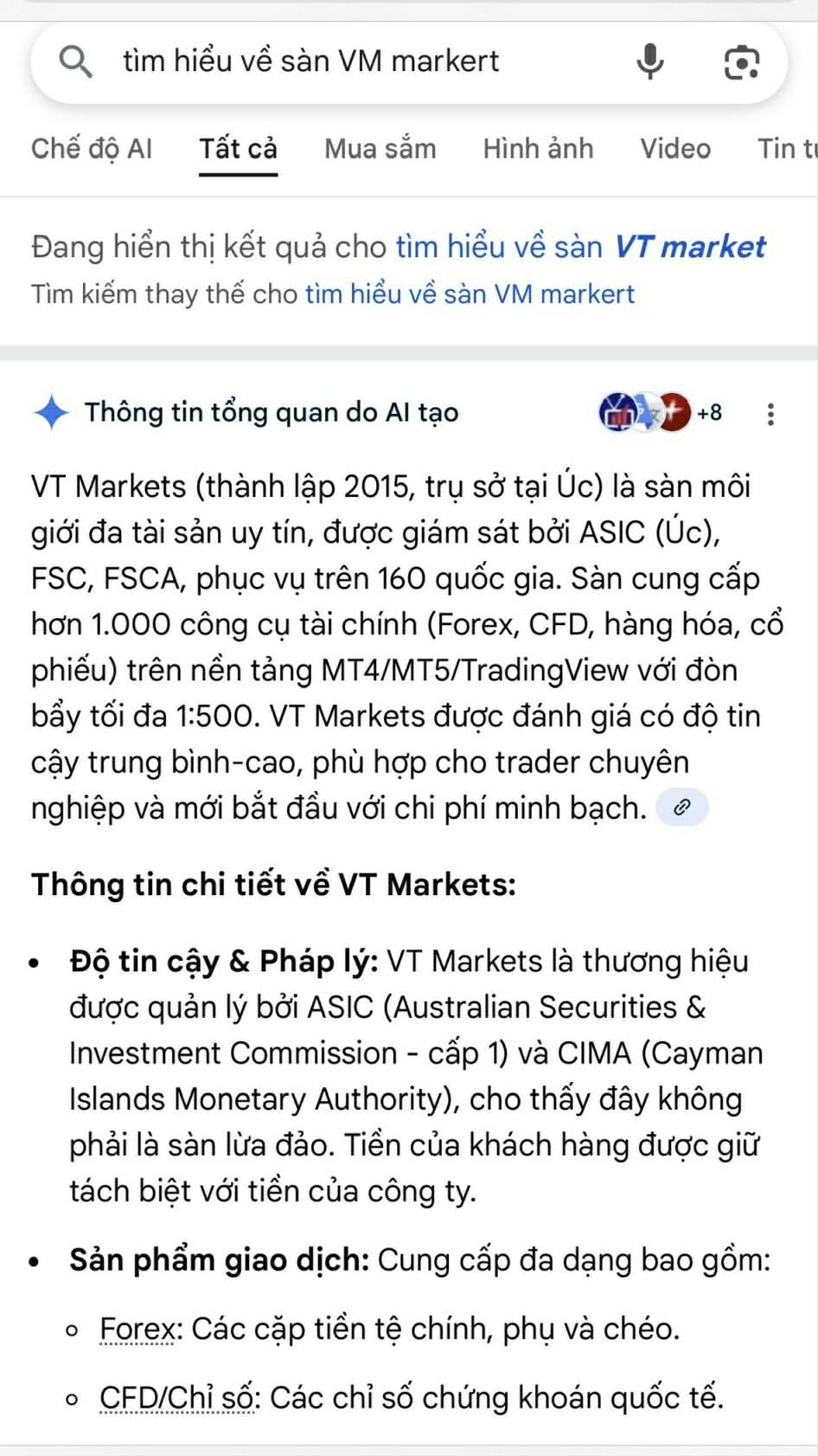 VT Markets Google